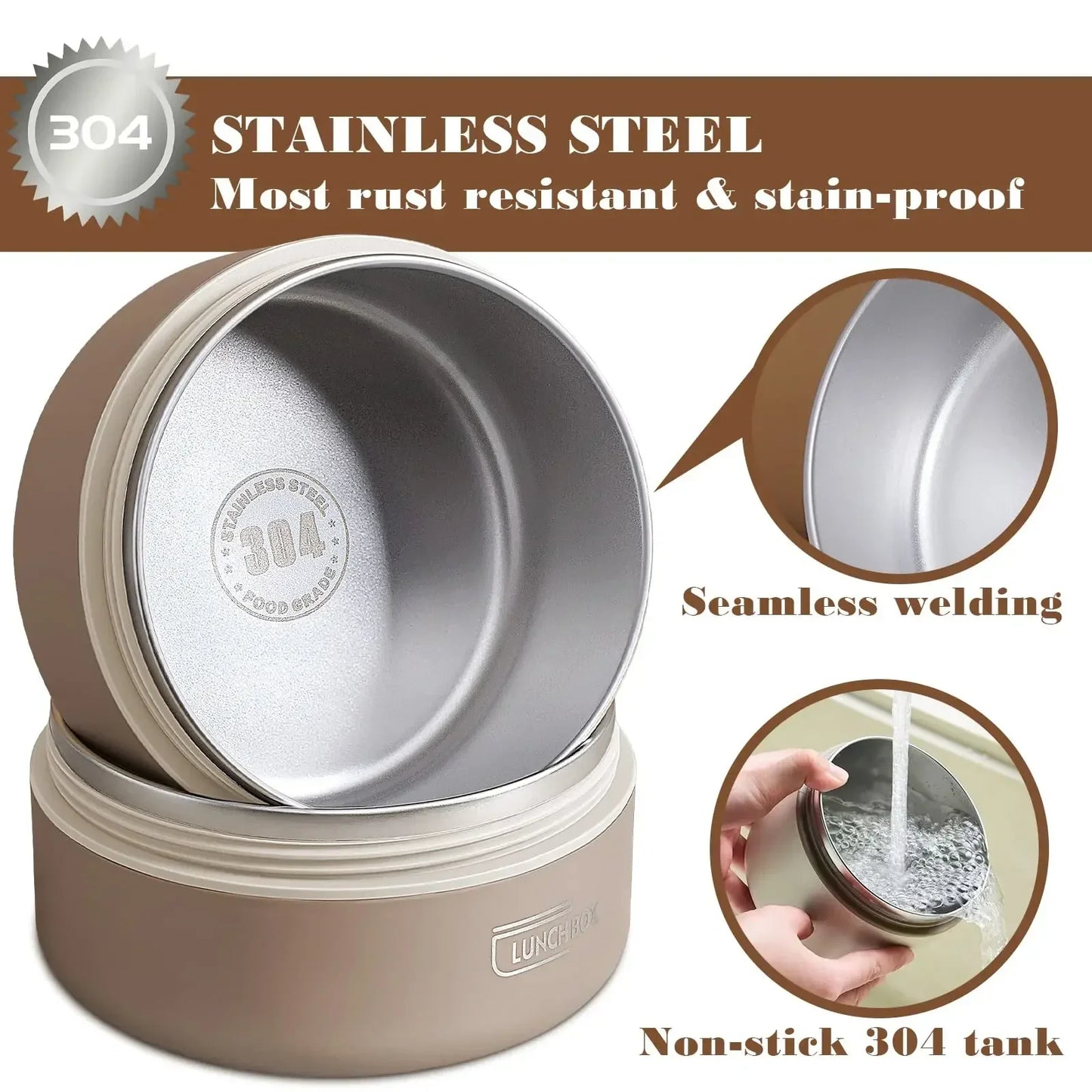 Portable Stainless Steel Lunch Box