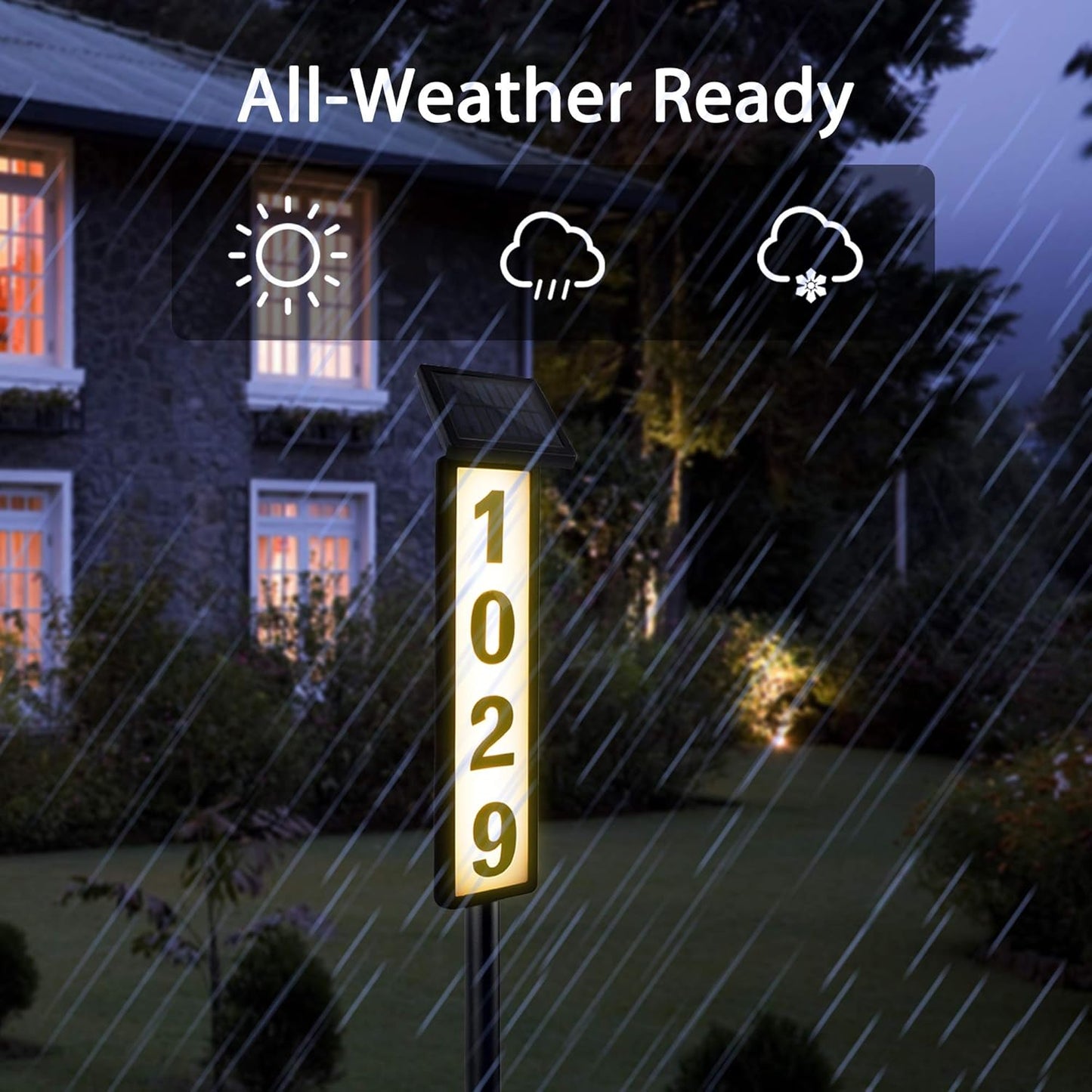 Solar LED House Number Light