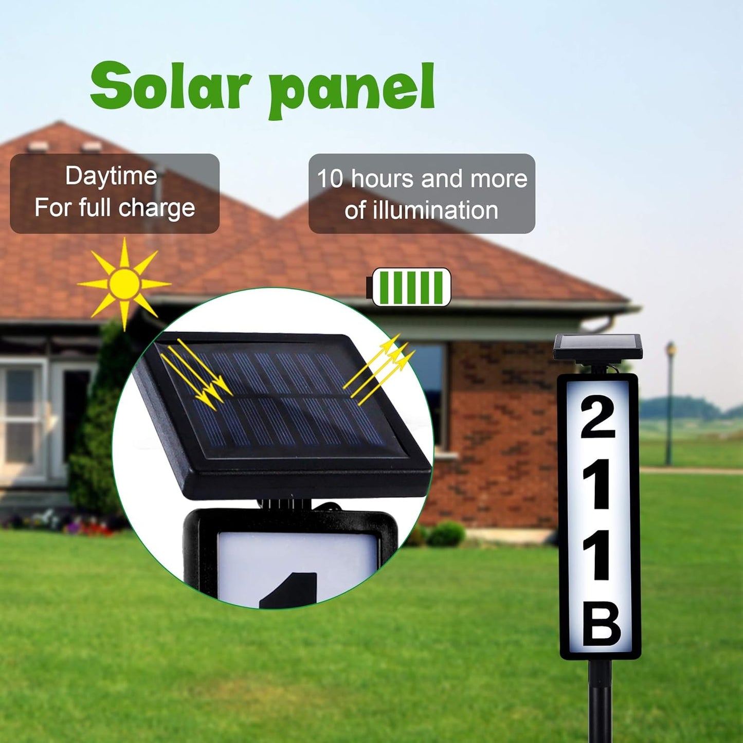 Solar LED House Number Light