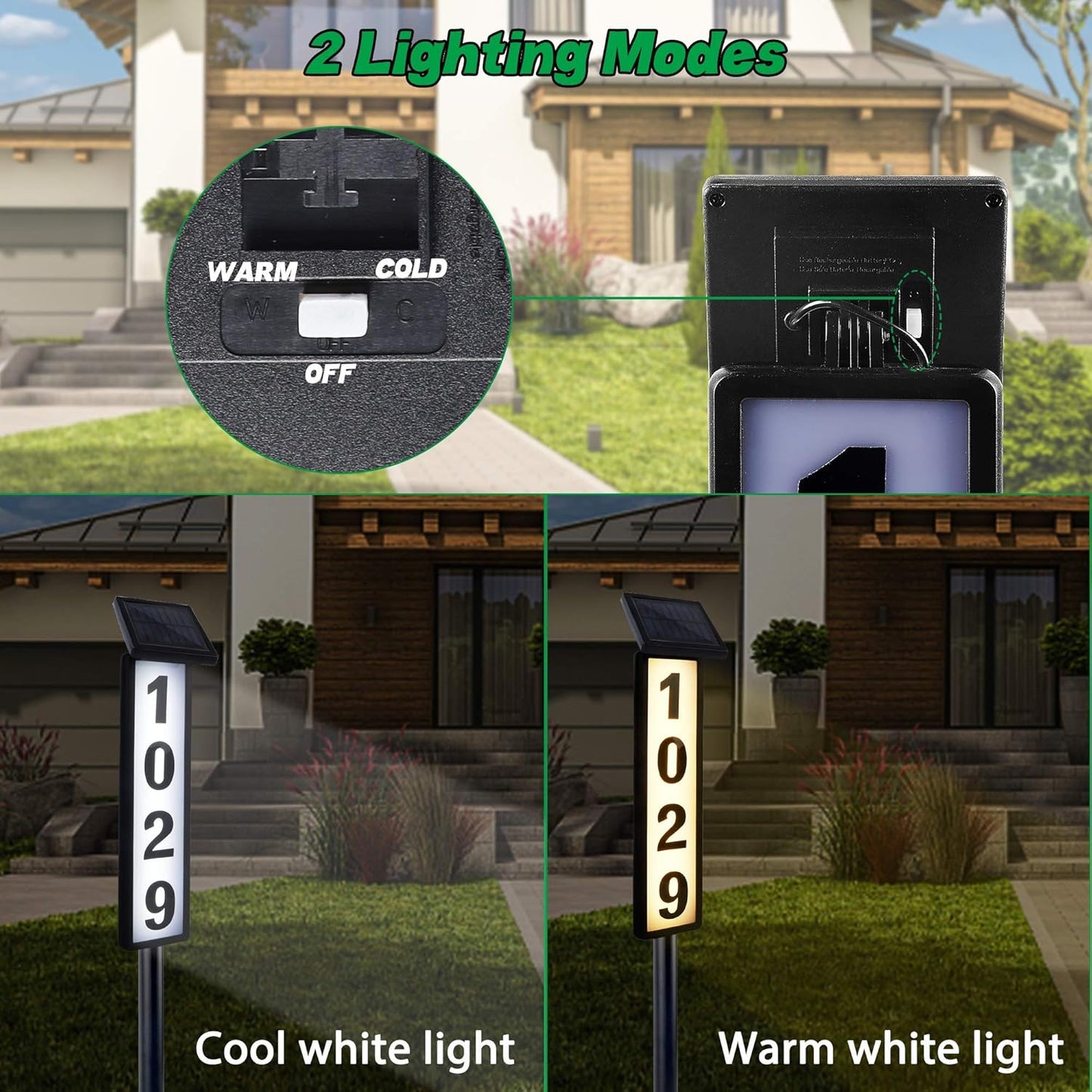 Solar LED House Number Light
